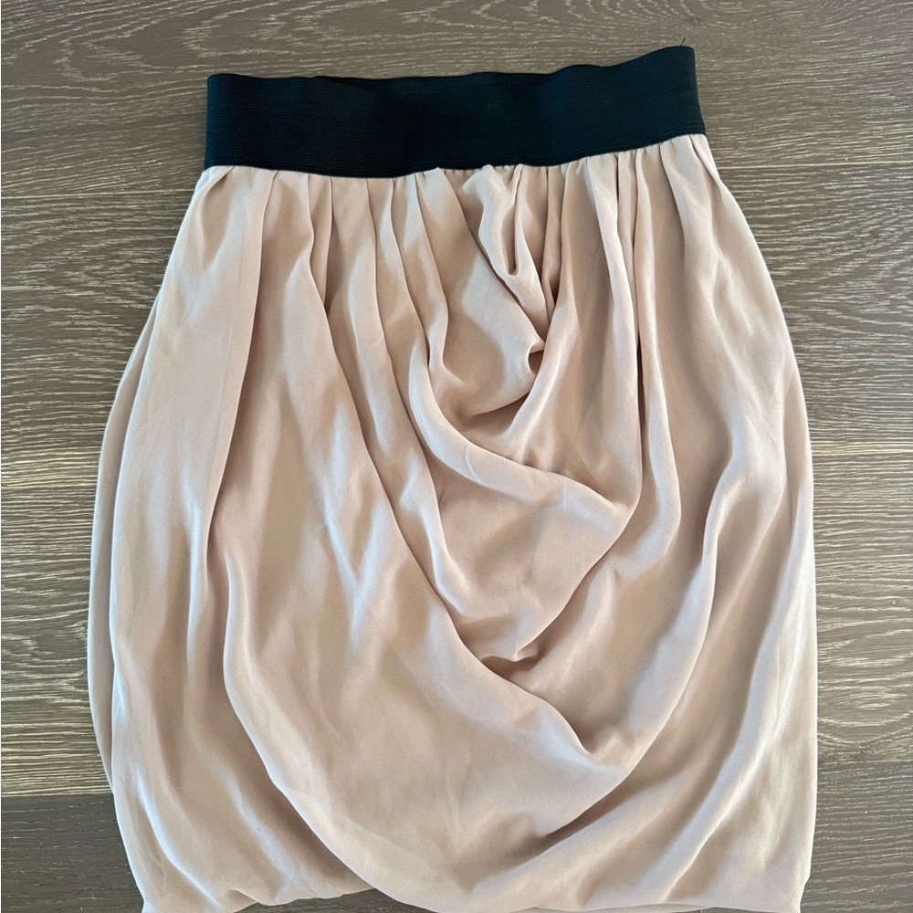 Forever 21 Cream Skirt with Black Waistband